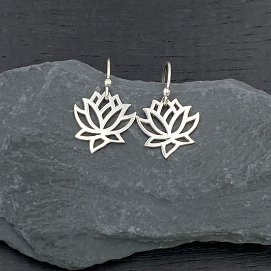 Openwork Lotus Flower Earrings