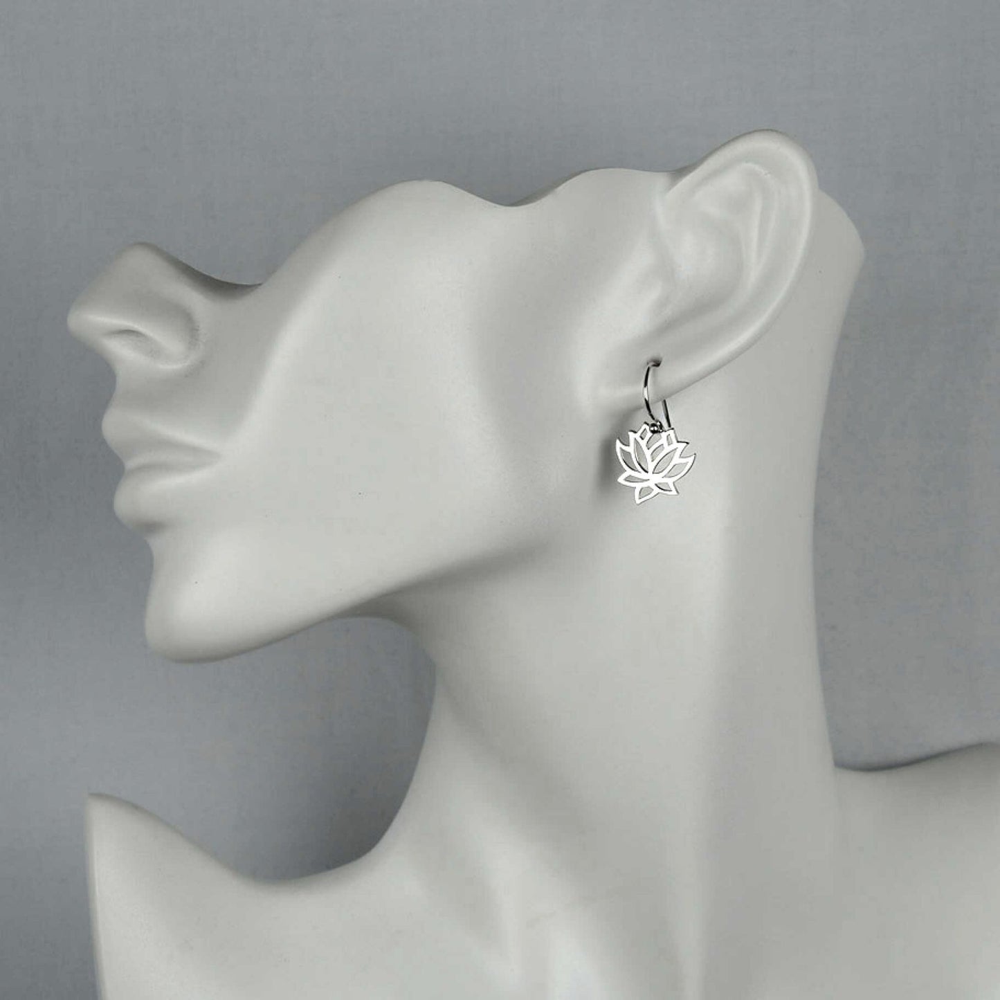 Openwork Lotus Flower Earrings