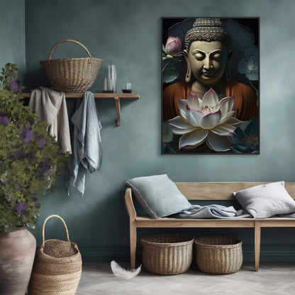 Buddha Lotus Wall Art Print - Printable Digital Download