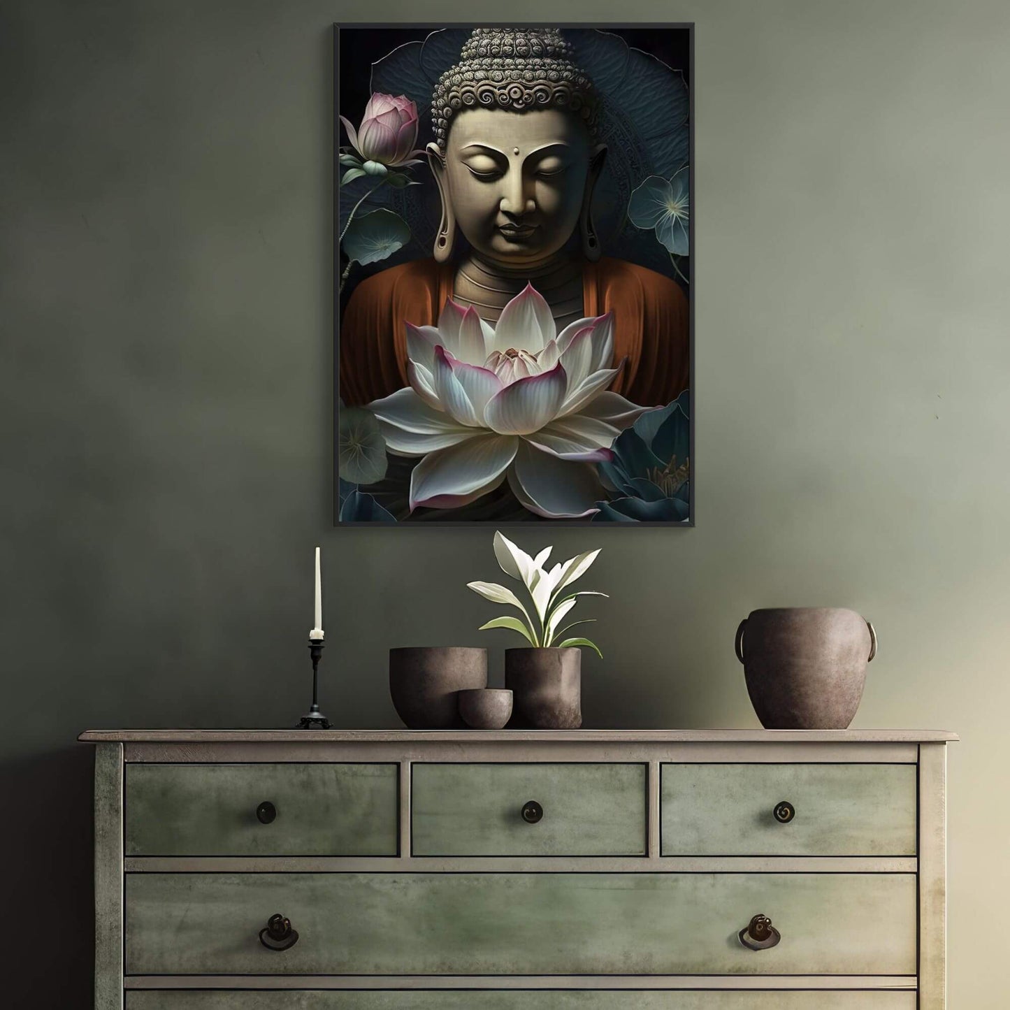 Buddha Lotus Wall Art Print - Printable Digital Download