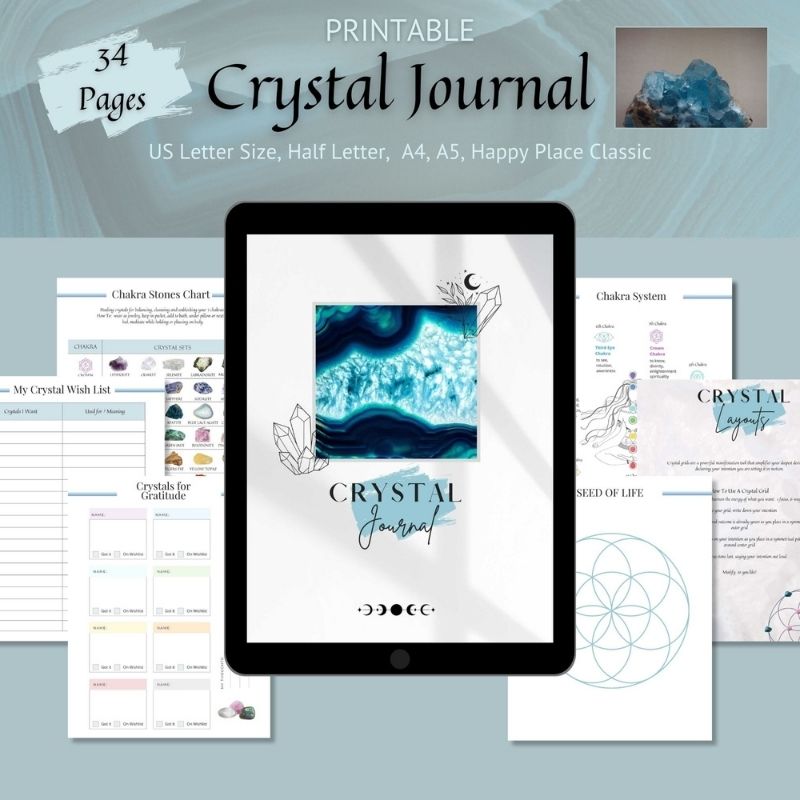 Crystal Meanings Journal - Printable Planner