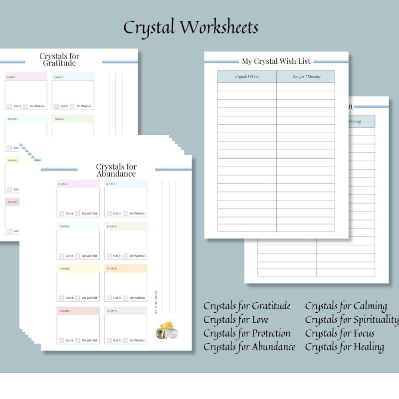 Crystal Meanings Journal - Printable Planner