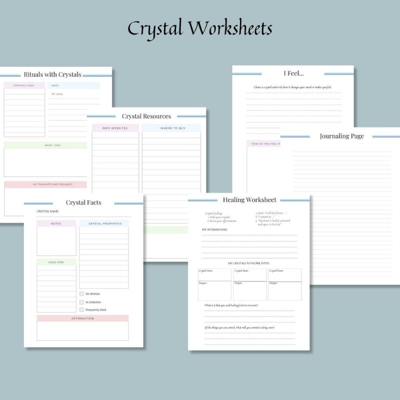 Crystal Meanings Journal - Printable Planner