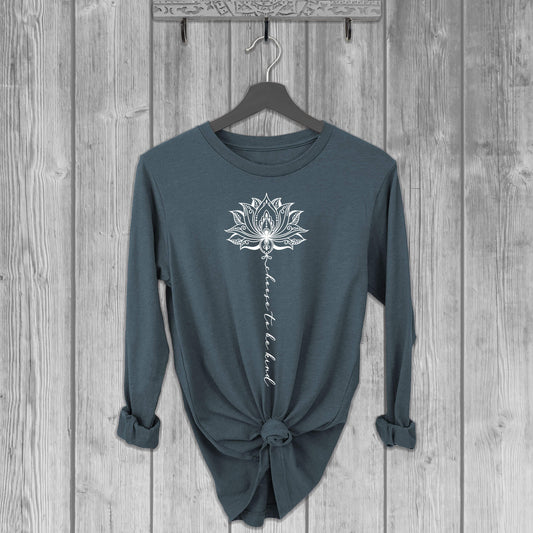 Choose to Be Kind Long Sleeve Tee - Slate Blue