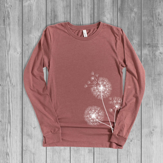 Dandelions Long Sleeve Tee - Mauve