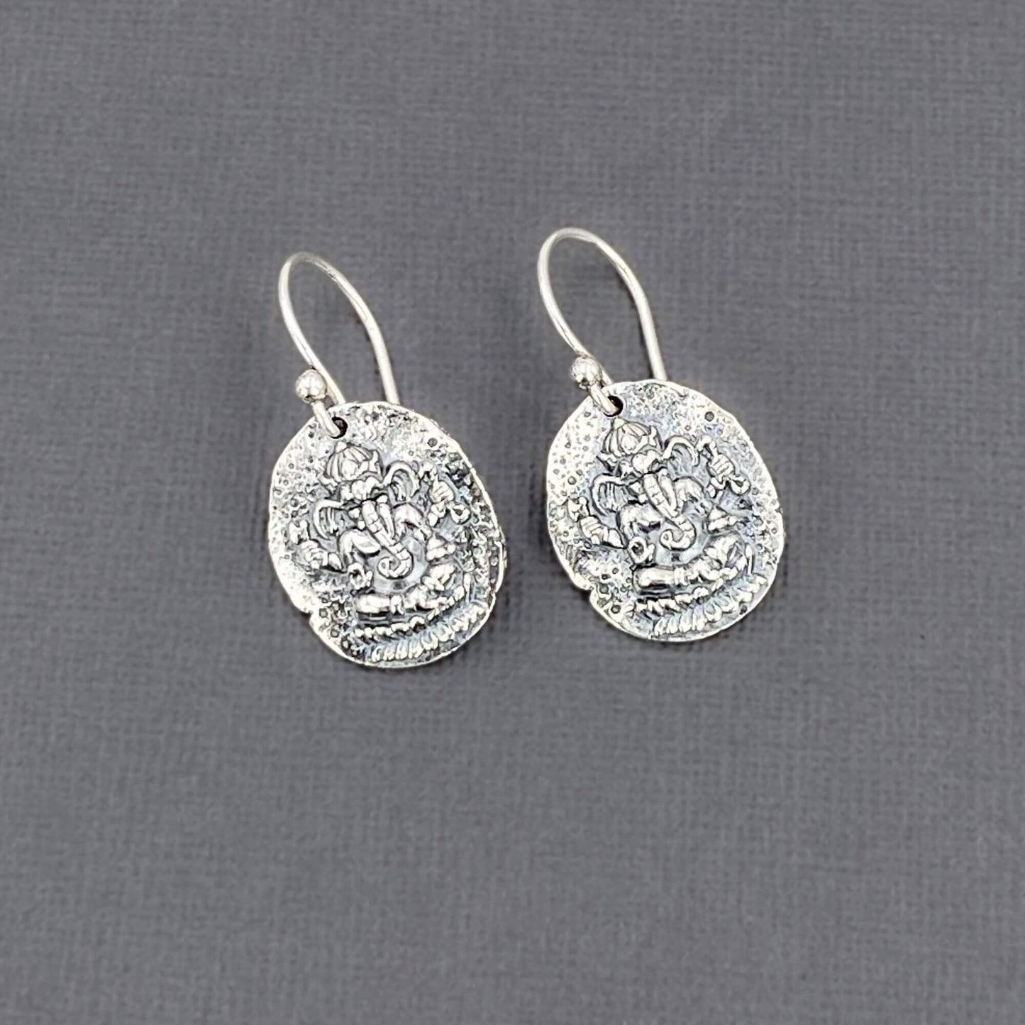 Silver Ganesha Earrings