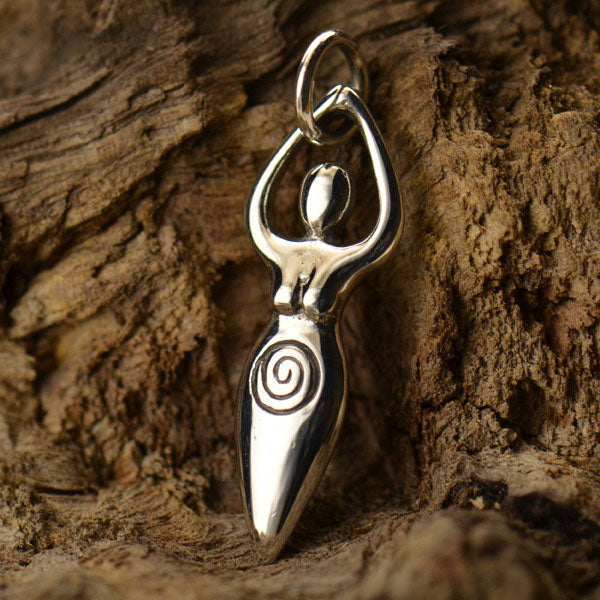 Sterling silver goddess fertility earrings.