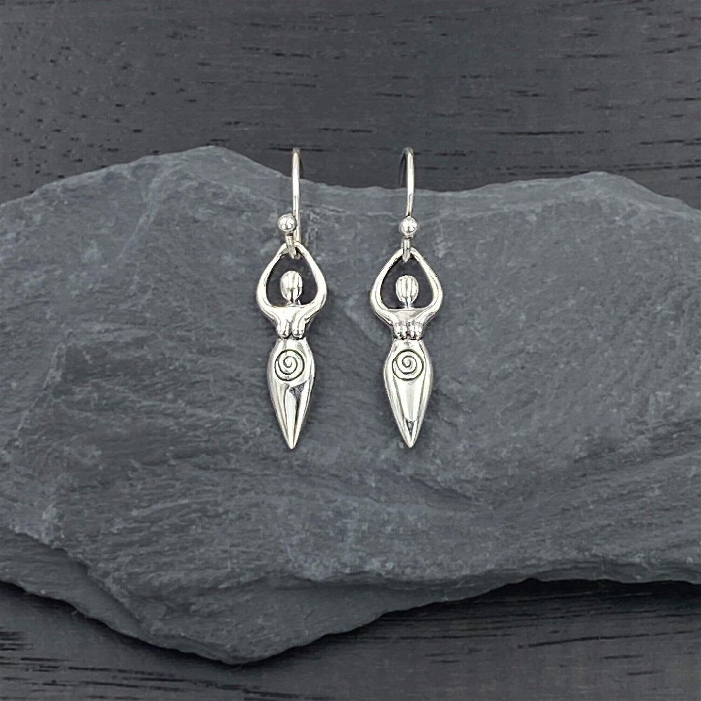 Silver Fertility Goddess Earrings