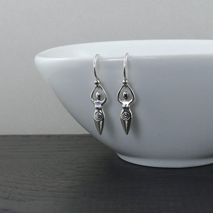 Silver Fertility Goddess Earrings