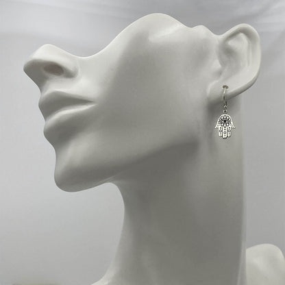 Silver Hamsa Earrings