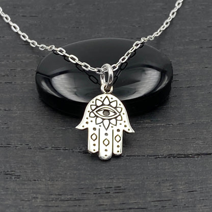 Small Silver Hamsa Necklace