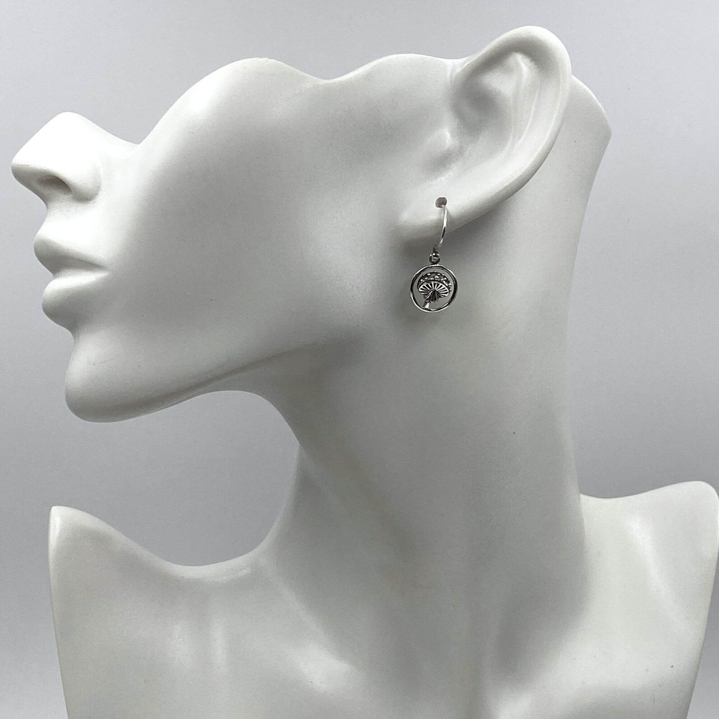 Silver Mushroom Earrings