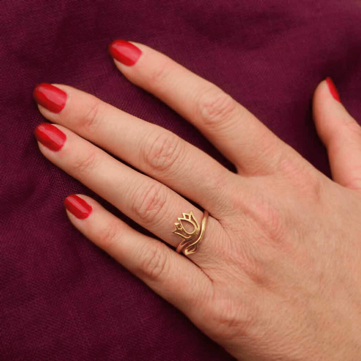 Lotus Adjustable Ring Bronze
