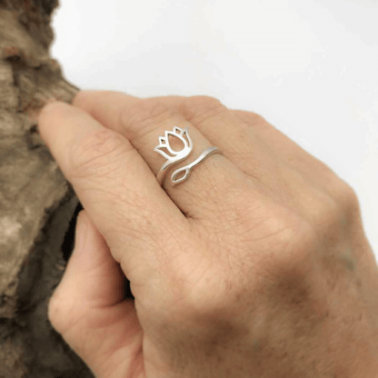 Lotus Adjustable Ring Bronze