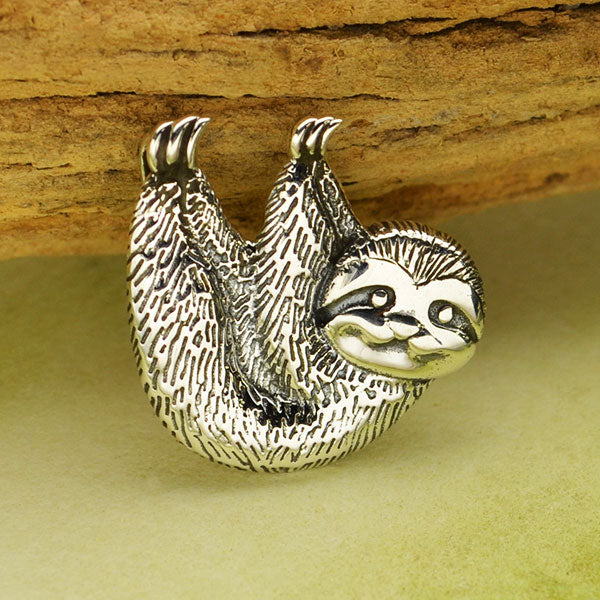 Sterling silver sloth charm pendant 