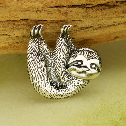 Sterling silver sloth charm pendant 