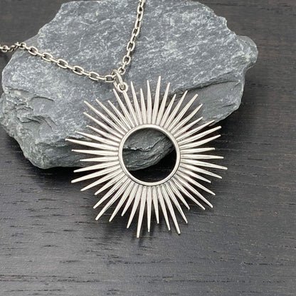 Spikey Sun Pendant Necklace