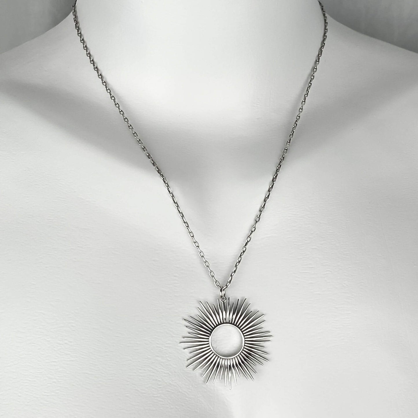 Spikey Sun Pendant Necklace