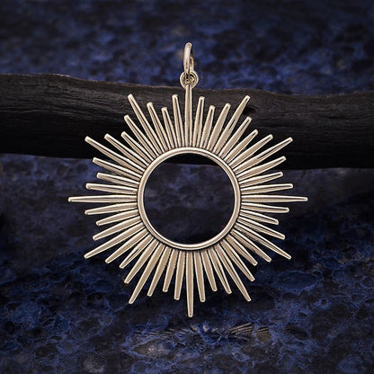 sun ray earrings in sterling silver.