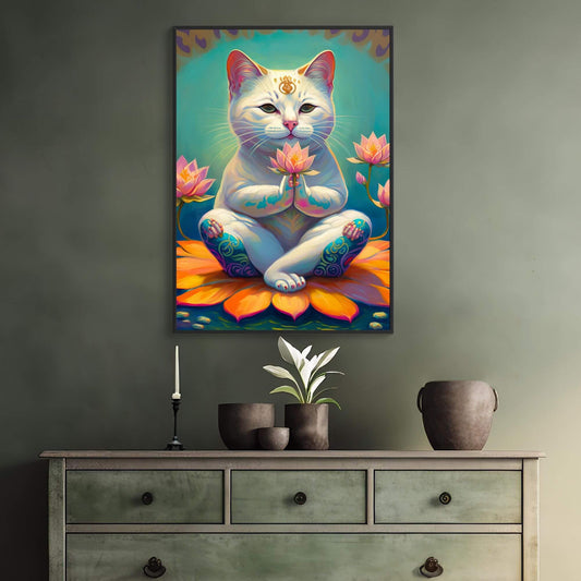 Yoga Cat Wall Art Print - Printable Digital Download