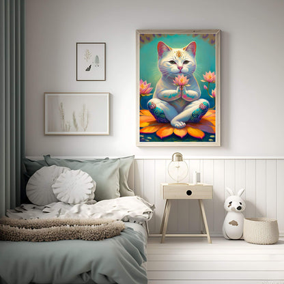 Yoga Cat Wall Art Print - Printable Digital Download