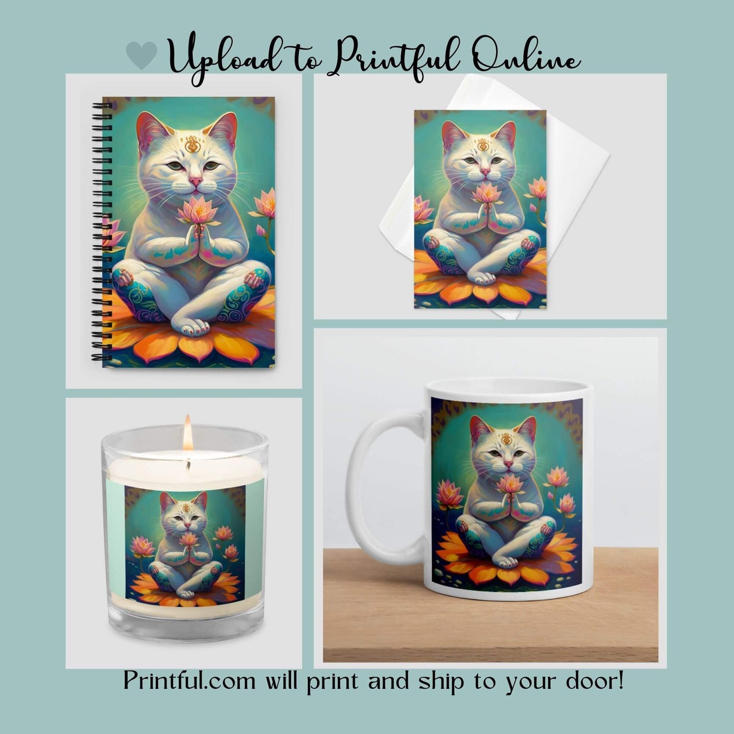 Yoga Cat Wall Art Print - Printable Digital Download